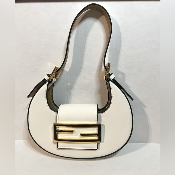 Fendi Handbags - Fendi Cookie White Leather Mini Bag